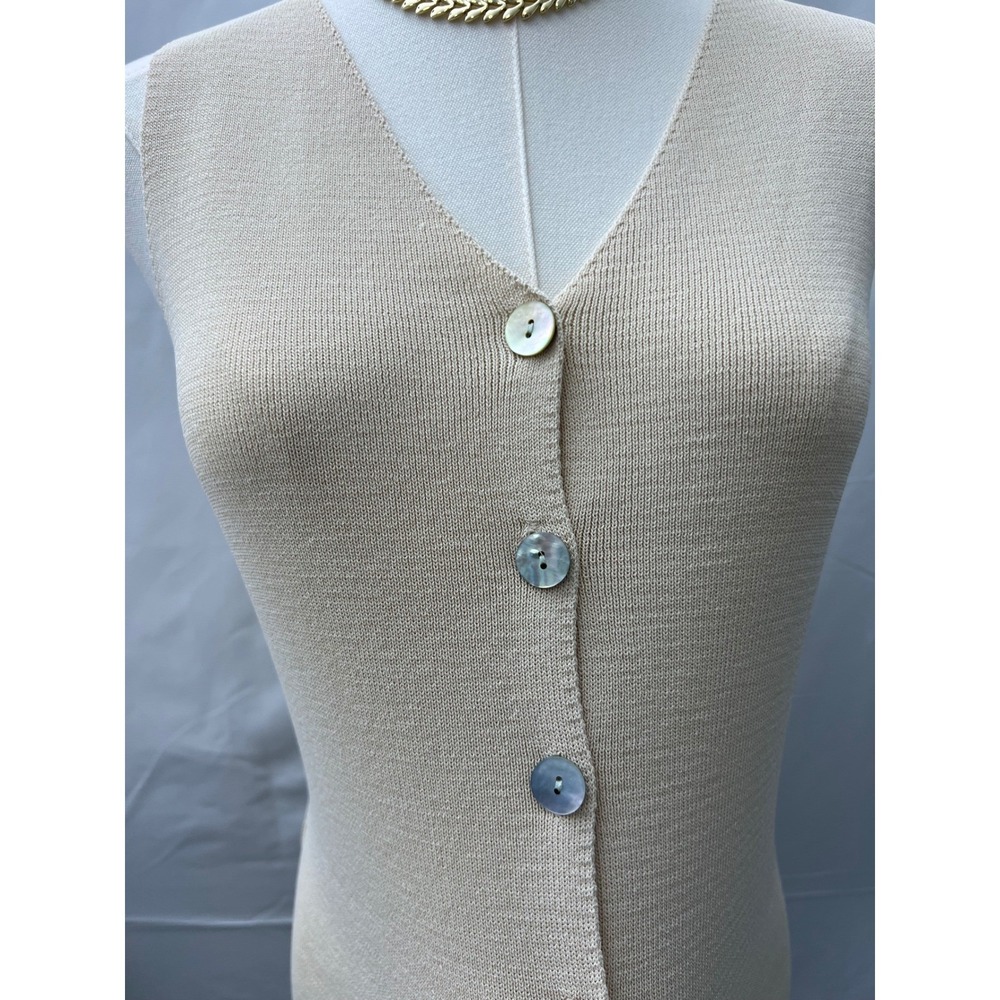 University Club Knit Button Down Sleeveless Midi Dress Small - Picture 2 of 5